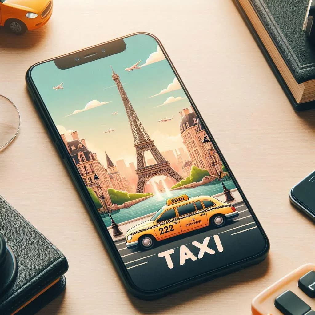 AB-taxi image de taxi dans un smartphone